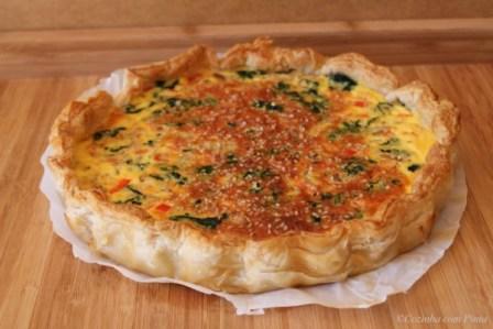 Quiche de Fiambre, Cogumelos e Espinafres