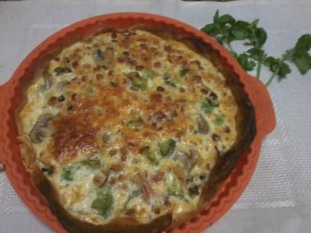 Quiche de Bacon e Bróculos