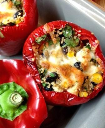Pimentos Vermelhos Recheados com Quinoa