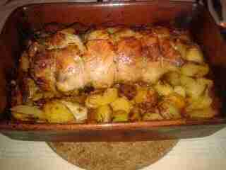 Frango Recheado com Queijo, Fiambre e Chourição